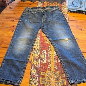 Express Relaxed Fit Medium Blue Jeans